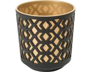 Aztec Planter 19.5cm - Gold & Black