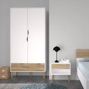 OSLO 2 DOORS WARDROBE WHITE OAK