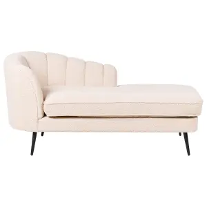 Left Hand Boucle Chaise Lounge Light Beige ALLIER