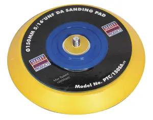 Sealey 145mm DA Backing Pad For Stick-On Discs 5/16" UNF Black PTC/150SA