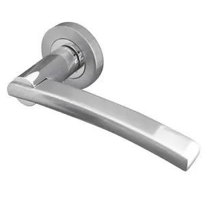 Modena Passage Door Handle (Set of 2) Polished Chrome/Satin Chrome