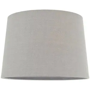 12" Tapered Round Drum Lamp Shade Charcoal Grey 100% Linen Modern Simple Cover