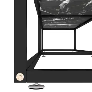 Berkfield TV Cabinet Black Marble 220x40x40.5 cm Tempered Glass