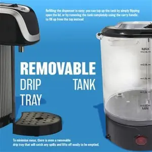 2.5L Instant Hot Water Dispenser Tea Coffee Fast Boil Kitchen Tank Kettle Electric Removable Dip Tray Energy Efficient