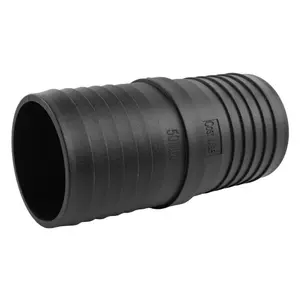 50mm (2") pond corrugated flexible pipe/hose joiner connector +2 x matching double wire hose clips