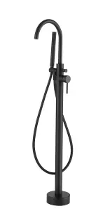 Aquarius RF-Series Floor Standing Bath Shower Mixer Tap inc Kit Matt Black