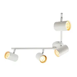 Luminosa Arezzo 4 Light Spotlight Bar Matt White, Chrome Plate, GU10