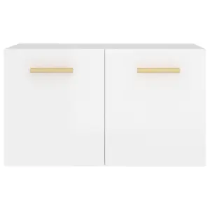 Berkfield Wall Cabinet High Gloss White 60x 36.5x35 cm Engineered Wood