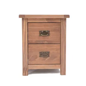 Padua 2 Drawer Bedside Table Brass Drop Handle