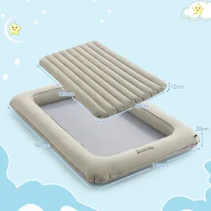 Costway Inflatable & Portable Kids Bed w/ Removable 2 Sides Mattress