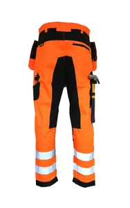 Slim Fit Stretch Hi-Vis Trouser With Removable Holster Pockets And Bottom Loading Knee Pad Pockets