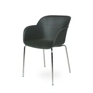 Liara Dining Chair Charcoal / Chrome