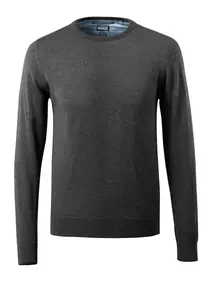 Mascot Frontline Merino Wool Knitted Round Neck Jumper (Dark Anthracite/Light Grey-Flecked)  (Large)