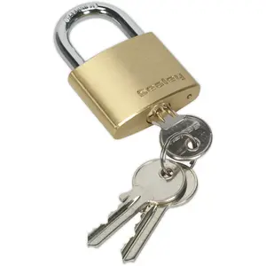 Durable 40mm Solid Brass Padlock with Hardened Steel Shackle and 3 Keys for Maximum Security