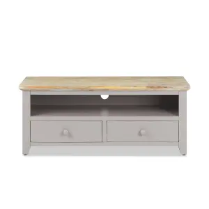 Florence Truffle TV Stand With 2 Drawers and Shelf