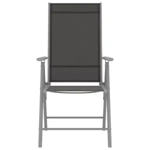 Berkfield Folding Garden Chairs 2 pcs Textilene Black