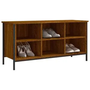 Berkfield Shoe Cabinet Brown Oak 100x35x50 cm Engineered Wood