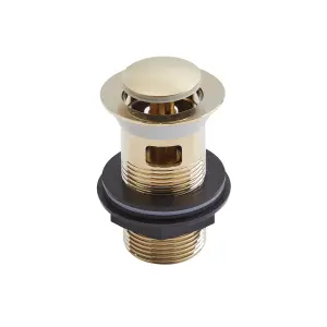 Brushed Brass Slotted Basin Waste Click Clack Plug