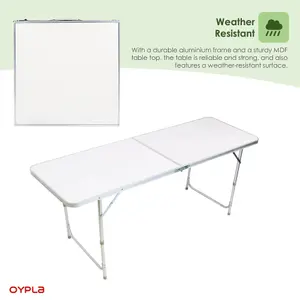 Oypla 6ft Folding Outdoor Camping Picnic Market Kitchen Work Top Table