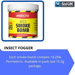 Smoke Bomb Midi Fogger Fumigator 15.5g Effective for Control of All Flying & Crawling Insects Shredder (Pack of 2)