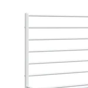 Berkfield Metal Bed Frame with Headboard White 120x190 cm 4FT Small Double