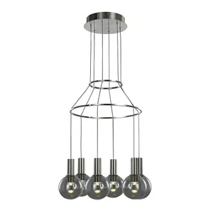 Luminosa Modern LED Hanging Pendant Chrome, Warm White 3000K 1260lm Dimmable