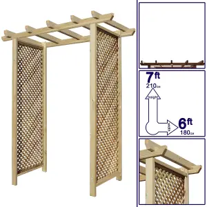 Premier Arch H:7ft (210cm) x W.6ft (180cm) Garden Walkway Archway Privacy Alderley Plant Decorative Plant Climber Sides