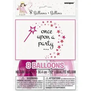 Unique Party Princess & Unicorn Latex Balloons (Pack of 8) Light Pink/Dark Pink/White (One Size)