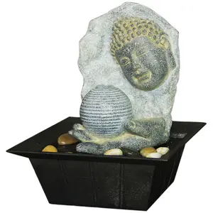 Buddha Plaque Tabletop Indoor Fountain  Water Feature with Pebbles