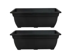 2 x Black Bell Trough Planter 50cm