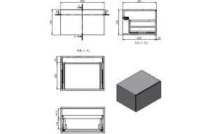 Aquarius Marblesque One Drawer Storage Unit and Console Shelf 600mm Grey Marble Effect