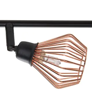 4 Light Metal Ceiling Lamp Copper VOLGA