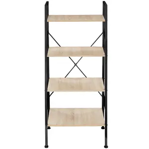 Ladder Shelf Newcastle - industrial style, with 4 shelves, 57.5 x 35.5 x 139 cm - industrial wood light, oak Sonoma