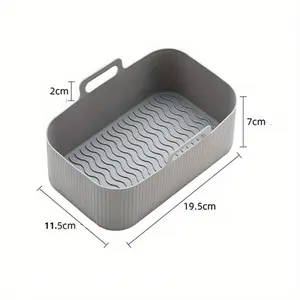 Silicone Air Fryer Liner Rectangle Slim Reusable Liner 19.5 x 11.5cm