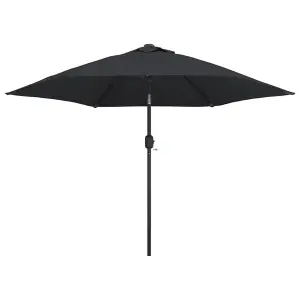 Berkfield Outdoor Parasol with Metal Pole 300 cm Black