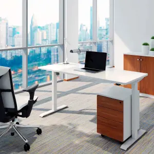 Dellonda Single Motor Height Adjustable Electric Sit & Stand Office Desk - White