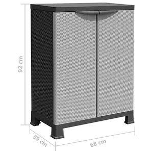 Berkfield Plastic Cabinet 68x39x92 cm Rattan Design