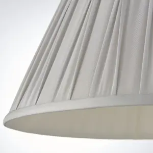 Tapered Cylinder Lamp Shade - Silver Silk - 60W E27 or B22 GLS - e10070