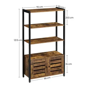 Alexys Bookcase Rustic Brown