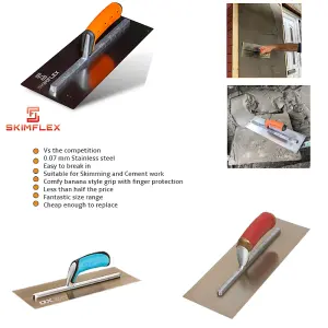 Plastering Trowel 13" Skimflex 007 Finishing Soft Grip Plasterers Skim Blade Stainless steel Skimming Rendering tools