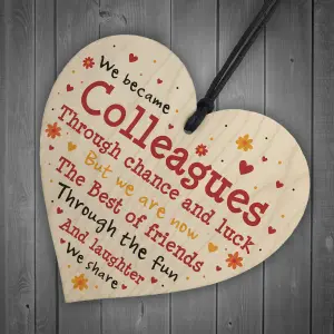 Handmade Wooden Hanging Heart Sign Gift For Colleague Leaving Work Job Keepsake Gift For Friend Co Worker