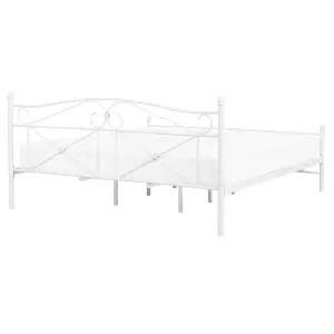 Metal EU King Size Bed White RODEZ