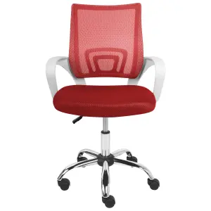 Beliani Minimalist Office Chair Red SOLID