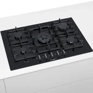 Bosch Serie 6 PPQ7AB90 75.2cm Gas Hob - Black