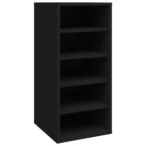 Berkfield Shoe Cabinet Black 31.5x35x70 cm Engineered Wood