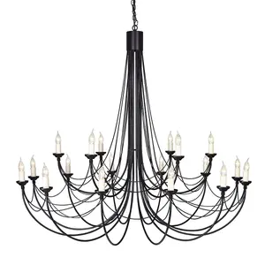 Elstead Carisbrooke 18 Light Candle Chandelier Black