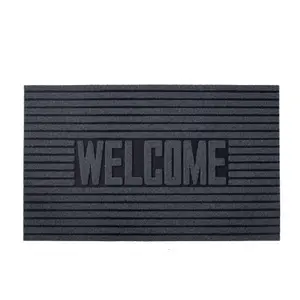 Nicoman 75x45cm Embossed Welcome Door Mat Indoor and Outdoor, Dirt Trapper Mat, Heavy Duty Washable Barrier Door Mats