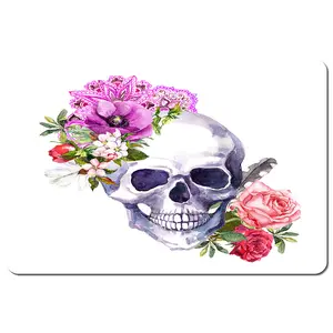 Human skull with flowers (Placemat) / Default Title