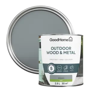 GoodHome Outdoor Delaware Satinwood Multi-surface paint, 2.5L