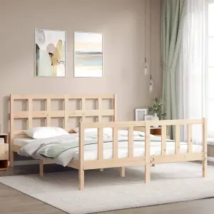 Berkfield Bed Frame with Headboard 160x200 cm Solid Wood